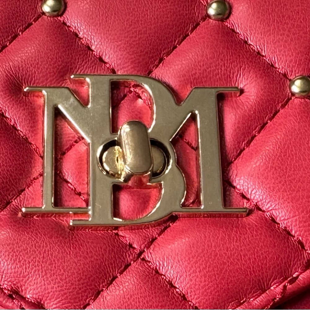 Badgley Mischka Quilted Red Crossbody Clutch Bag - Picture 3 of 10